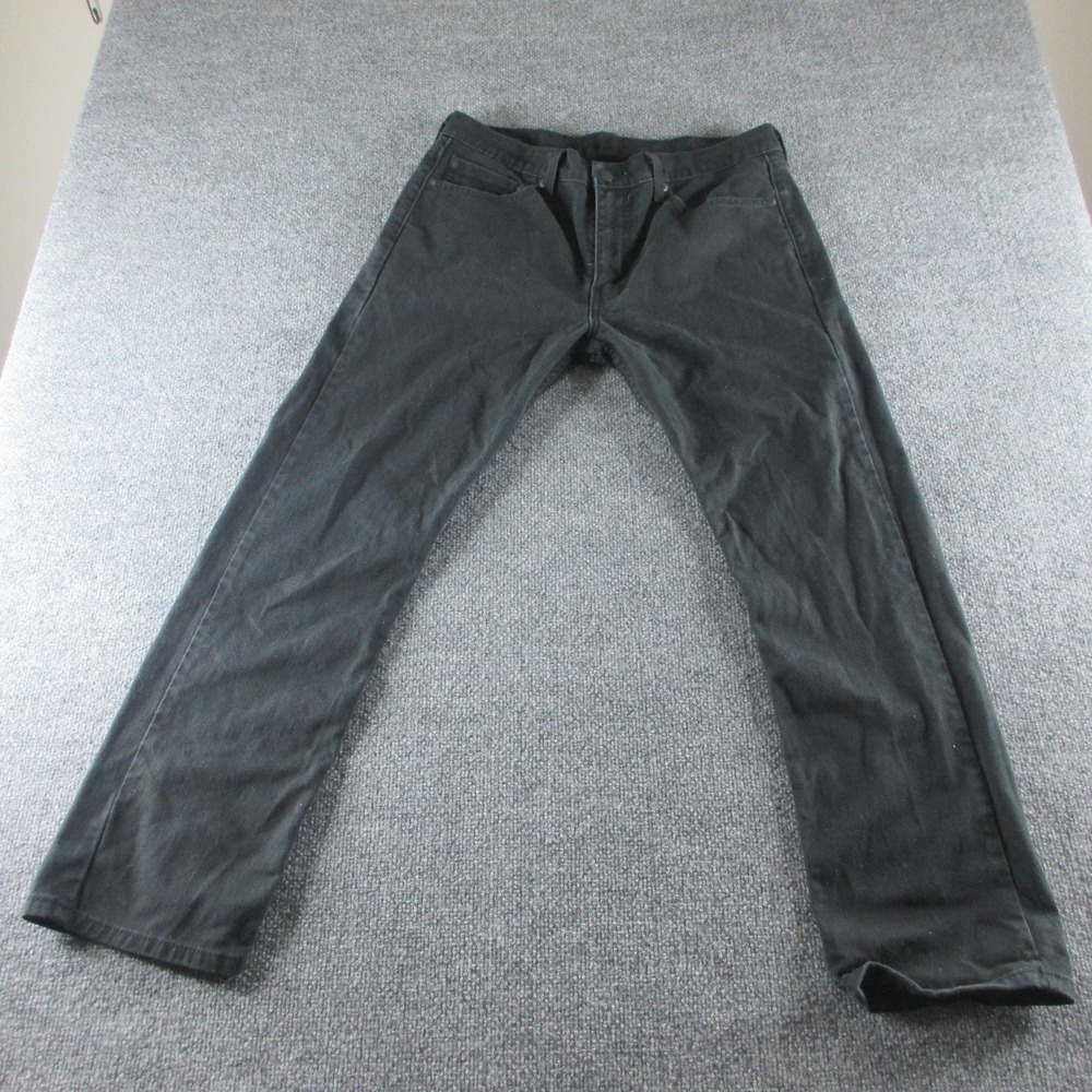 Levis 513 Jeans Mens 34x29 Black Slim Straight Dark Wash Stretch Denim Casual